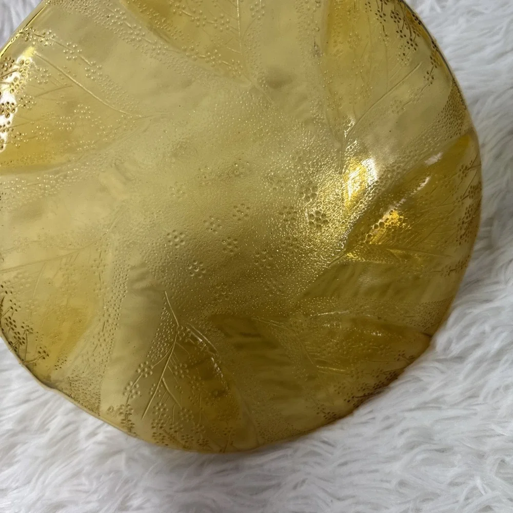 Vintage Amber Pressed Glass 9